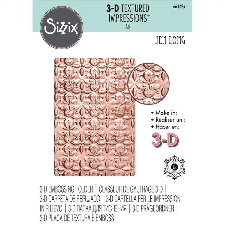3D Textured Embossing Folder Adorned Tile 664426