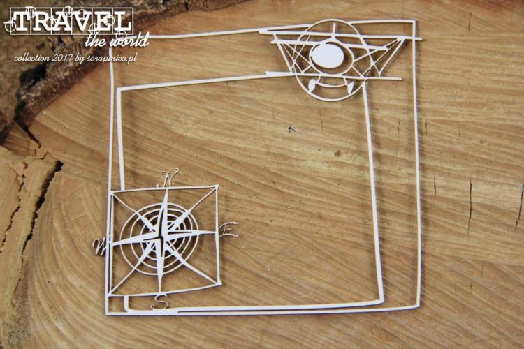 Scrapiniec Chipboard Travel the World Frame