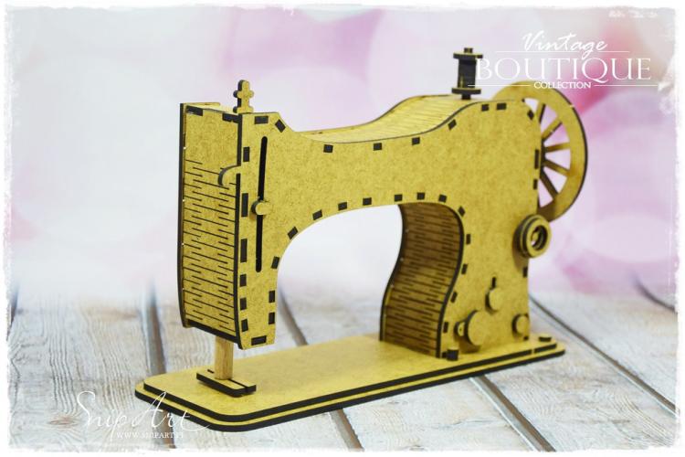 SnipArt MDF Sewing Machine 3D Vintage Boutique