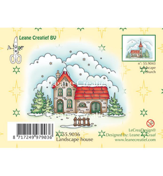 Leane Creatief - Stempel Winter landscape House