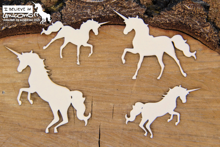 Scrapiniec Chipboard Unicorns #5738