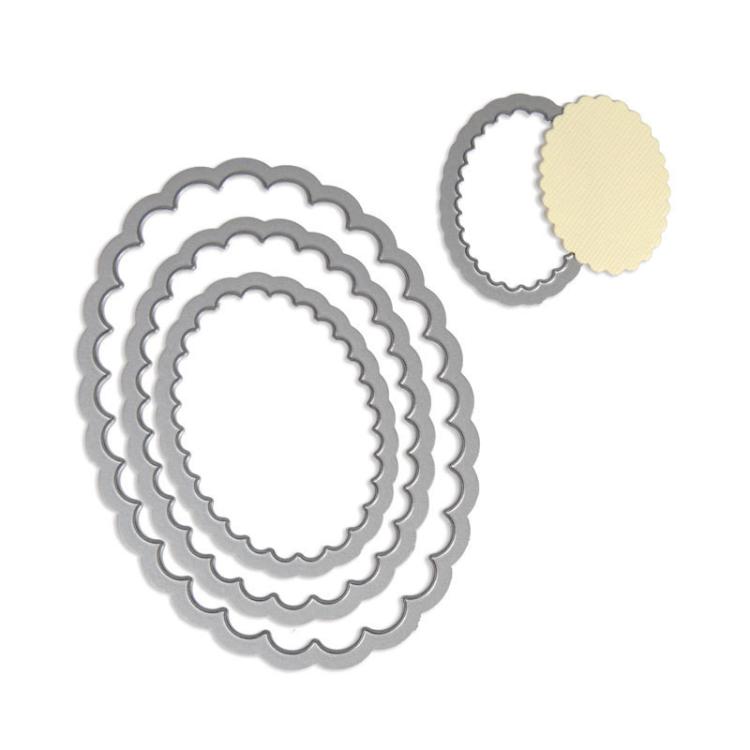 Sizzix - Framelits Die Set 4PK Ovals Scallop