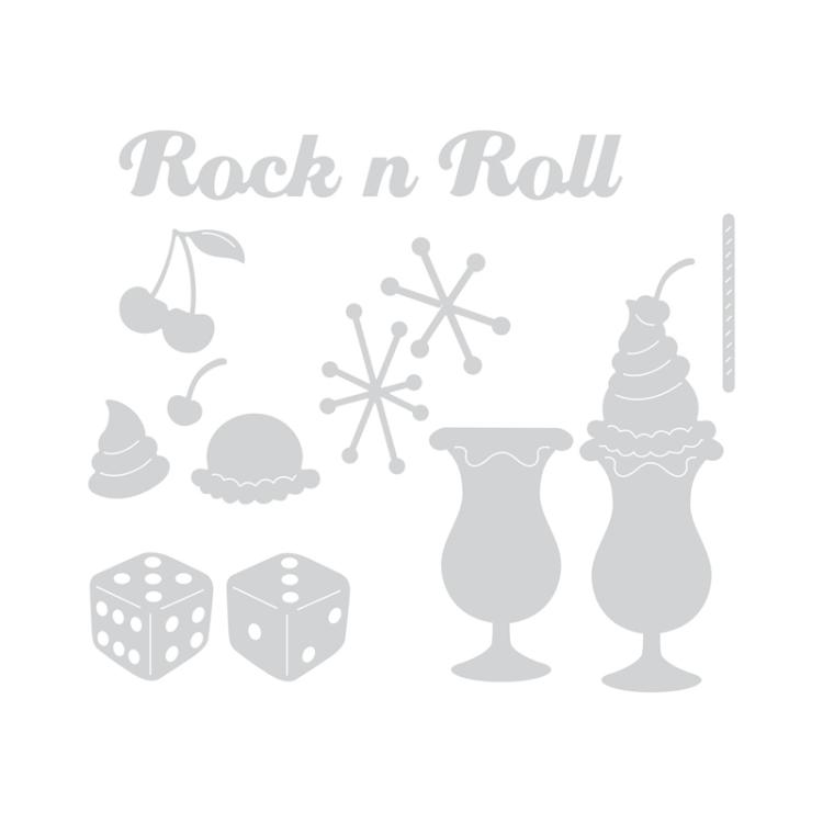 SALE Sizzix Thinlits Die Set 9PK Rock 'n Roll Sundae #659505