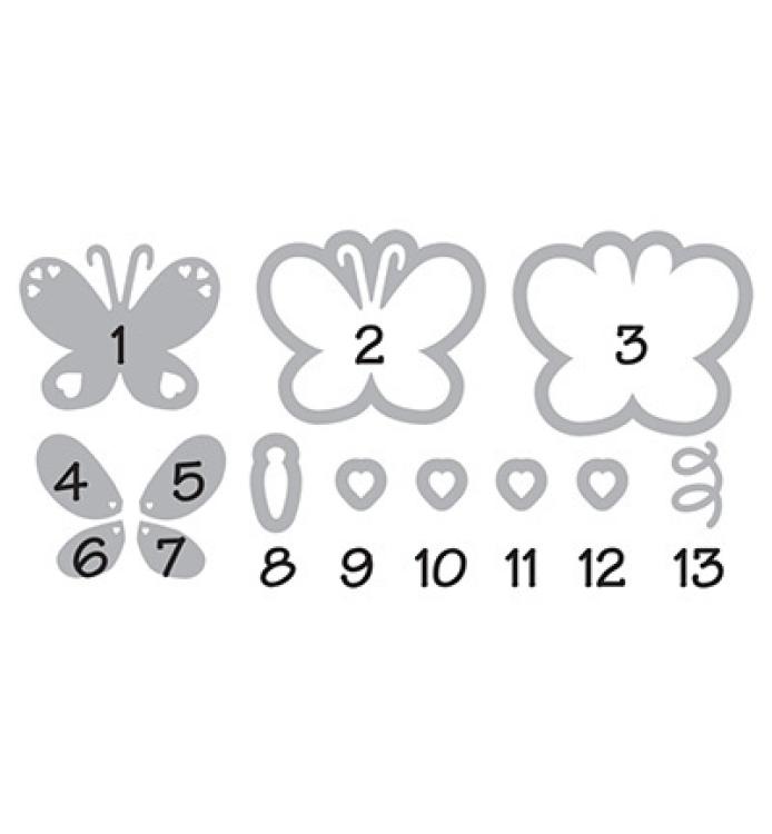 SALE Sizzix Triplits Dies Set 13PK Butterfly #659596