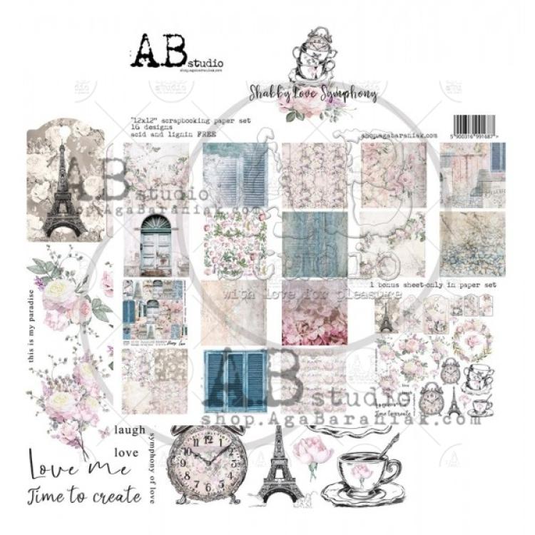 A.B Studio 12x12 Paper Pad Shabby Love Symphony