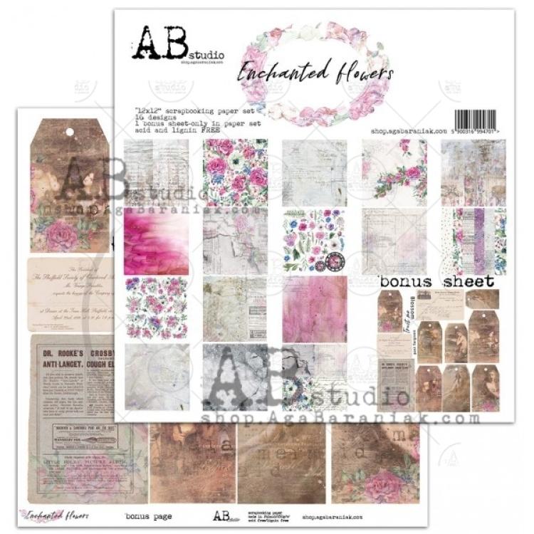 A.B Studio Paper Pad 12x12 Enchanted Flowers