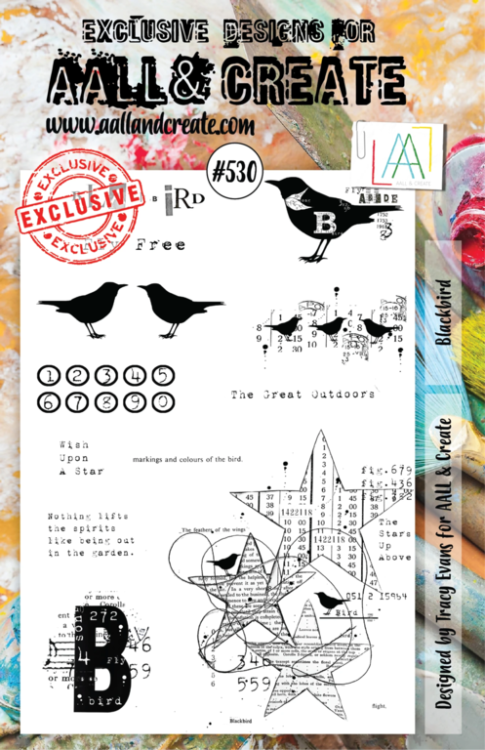 AALL & Create Clear Stamps A5 Set #530 Black Bird