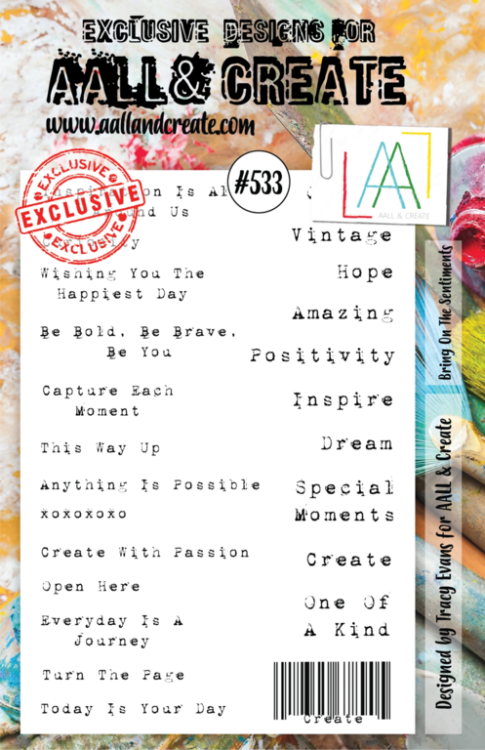 AALL & Create Clear Stamps A5 Set #533 Bring on the Sentiments