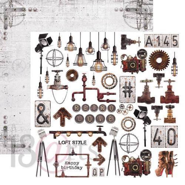 13@rts Paper Sheet 12x12 Industrial Zone My Style #08