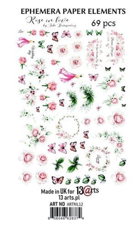 13@rt Ephemera Pack Rose in Love