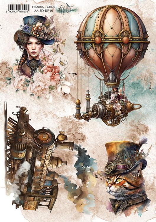 Alchemy of Art A4 Reispapier Steampunk Dream 01