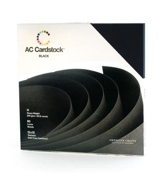 American Crafts 12x12 Cardstock Pack Black