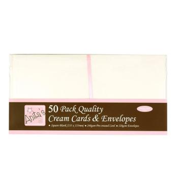 Anita´s Square Cards & Envelopes Cream (50pk)