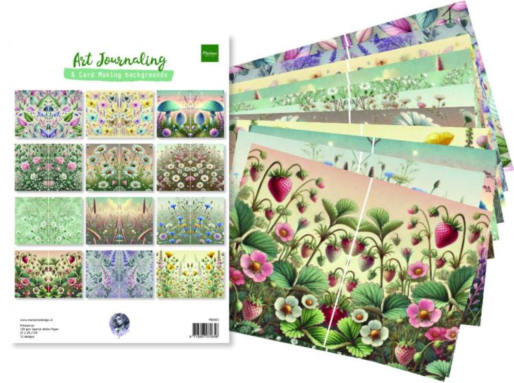 FB2503 Art Journaling & Card Making Backgrounds by Fairybells Spring Set