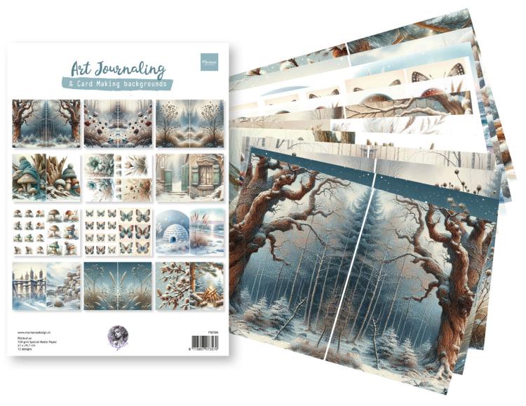 Art Journaling & Card Making Backgrounds by Fairybells Winter Set