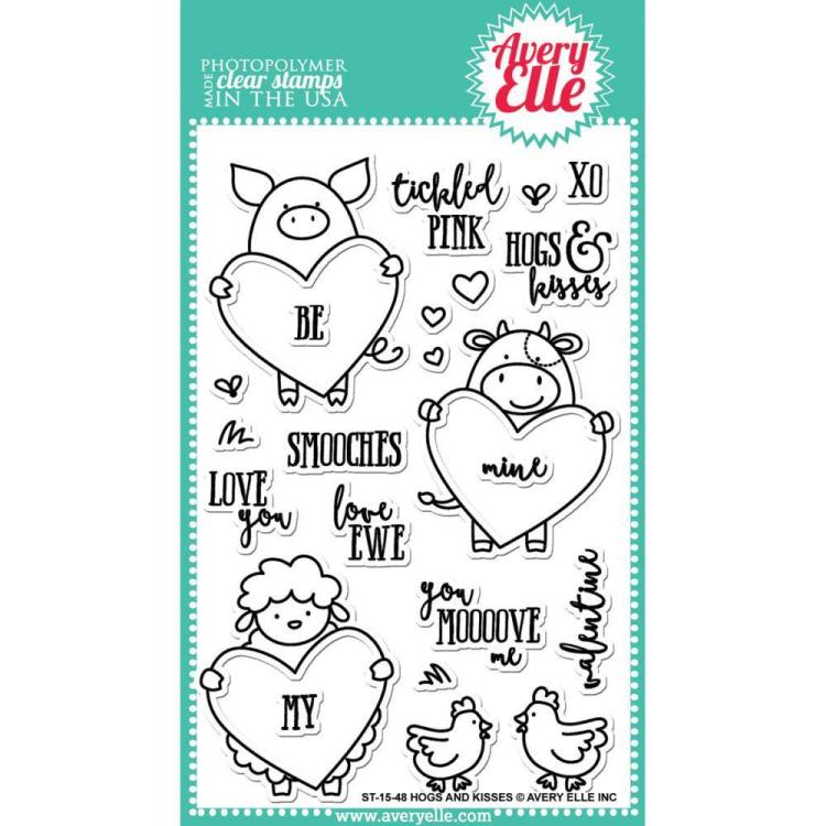 Avery Elle Clear Stamp Set Hogs & Kisses