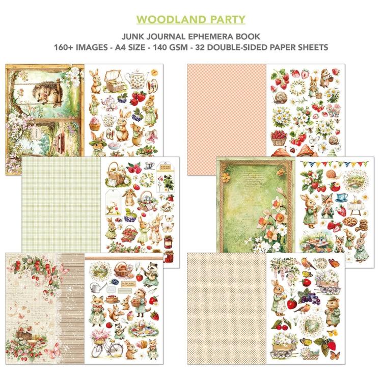 CBB011 Ciao Bella Woodland Party A4 Junk Journal Ephemera Book