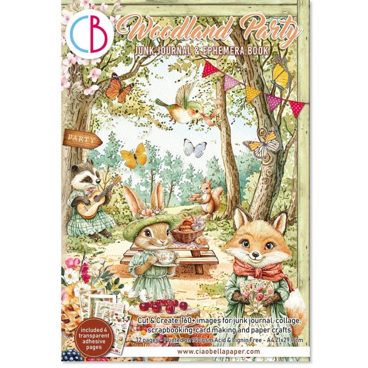 CBB011 Ciao Bella Woodland Party A4 Junk Journal Ephemera Book