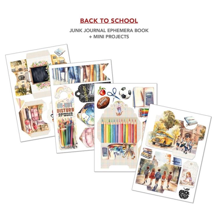 CBB012 Ciao Bella Back To School A4 Junk Journal Ephemera Book