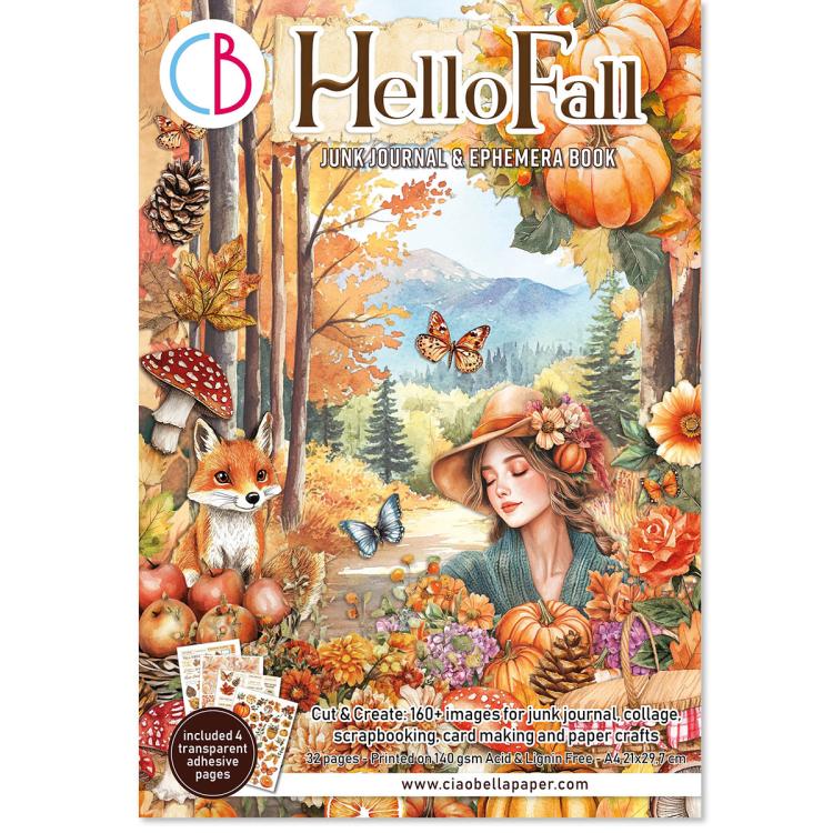 CBB013 Ciao Bella Hello Fall A4 Junk Journal Ephemera Book