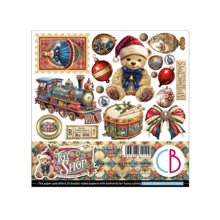 CBQE089 Ciao Bella Toy Shop 6x6 Fussy Cut Pad