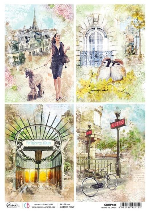 Ciao Bella A4 Rice Paper Notre Vie Cards #185