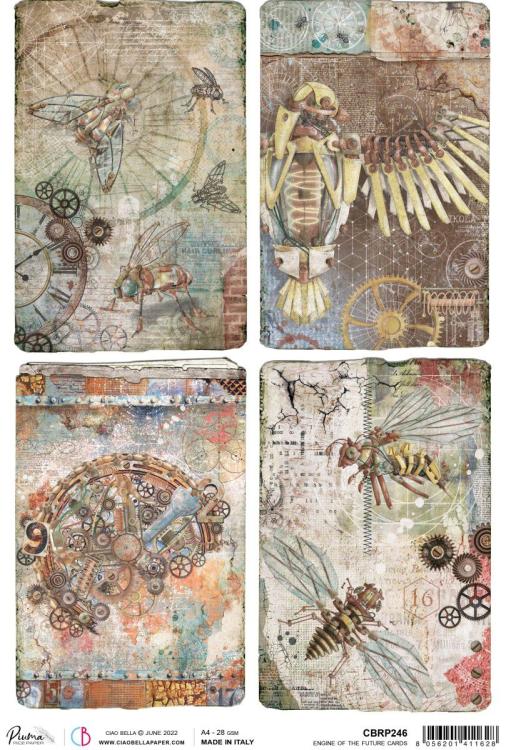 Ciao Bella A4 Rice Paper Engine of the Future Cards #246