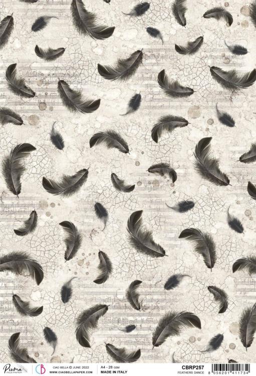 Ciao Bella A4 Rice Paper Feathers Dance #257