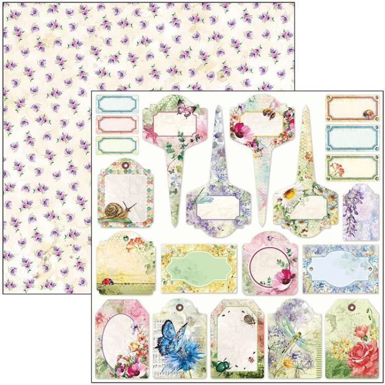 Ciao Bella 12x12 Paper Sheet Microcosmos Tags #CBSS123