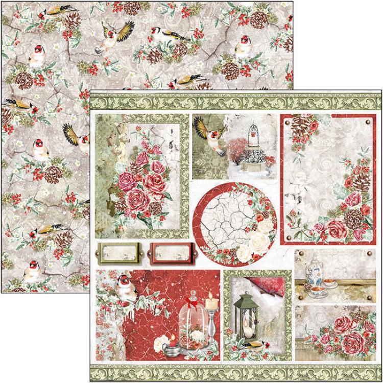 Ciao Bella 12x12 Paper Sheet Frozen Roses Cards #CBSS130