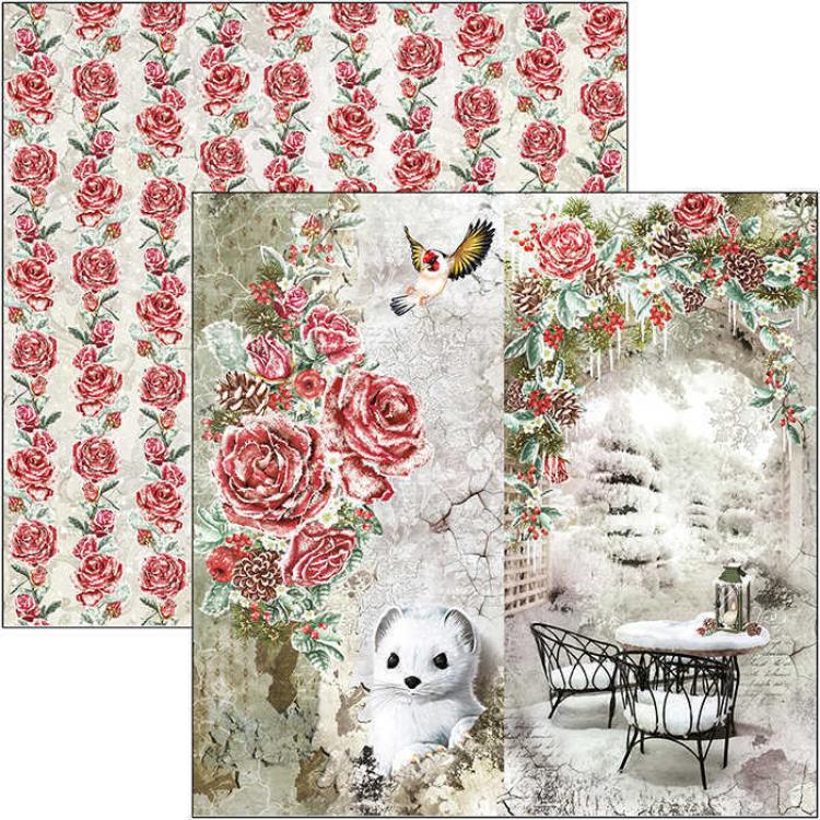 Ciao Bella 12x12 Paper Sheet Frozen Roses #CBSS132