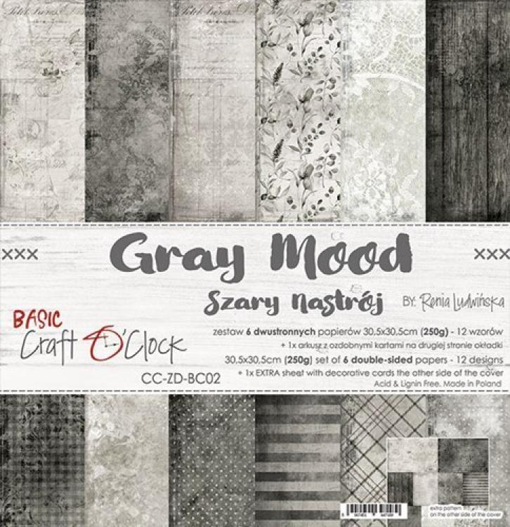 Craft O Clock 12x12 Paper Pad Basic 02 Gray Mood