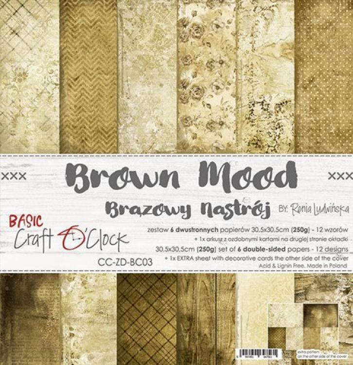 Craft O Clock 12x12 Paper Pad Basic 03 Brown Mood