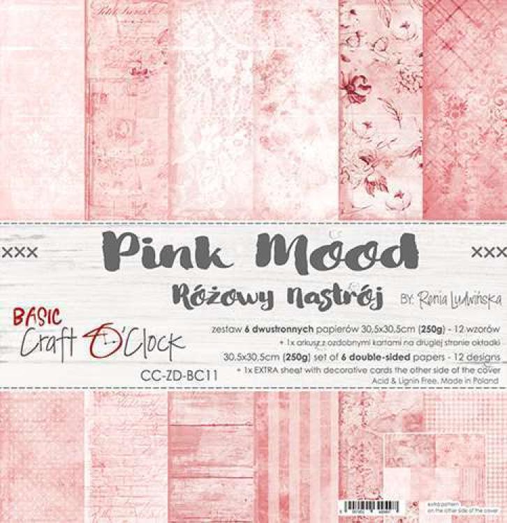 Craft O Clock 12x12 Paper Pad Basic Pink Mood #11