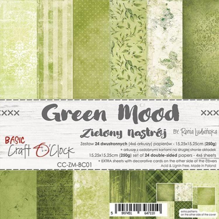 Craft O Clock 6x6 Paper Pad Basic Green Mood #01