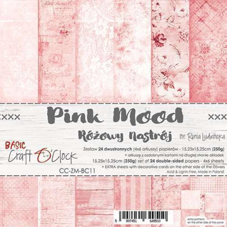 Craft O Clock 6x6 Paper Pad Basic Pink Mood #11