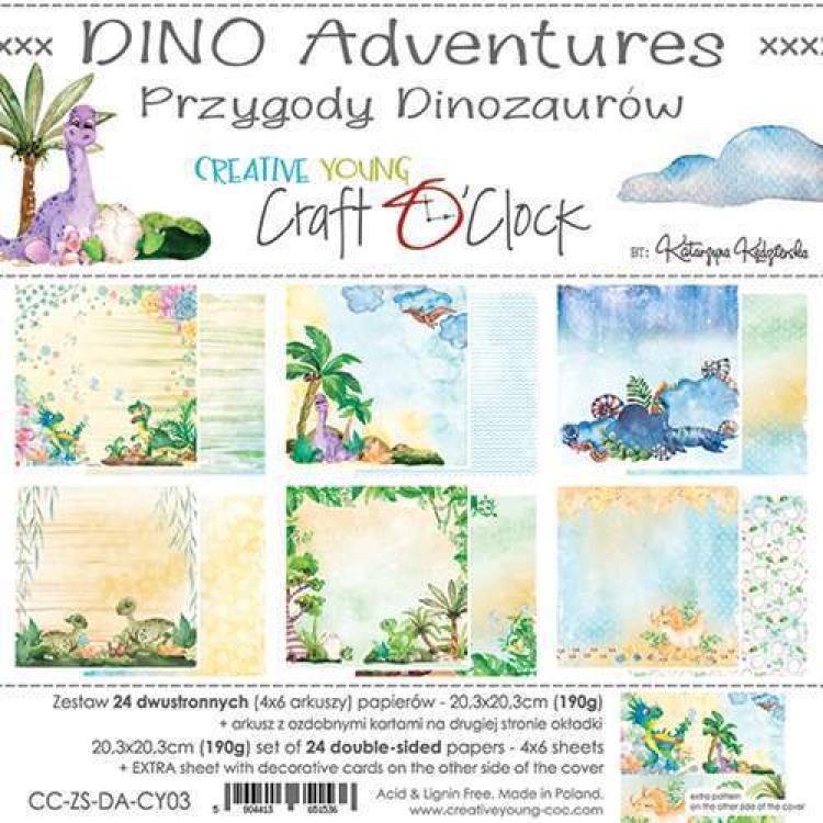 Craft O Clock 8x8 Paper Pad Dino Adventures