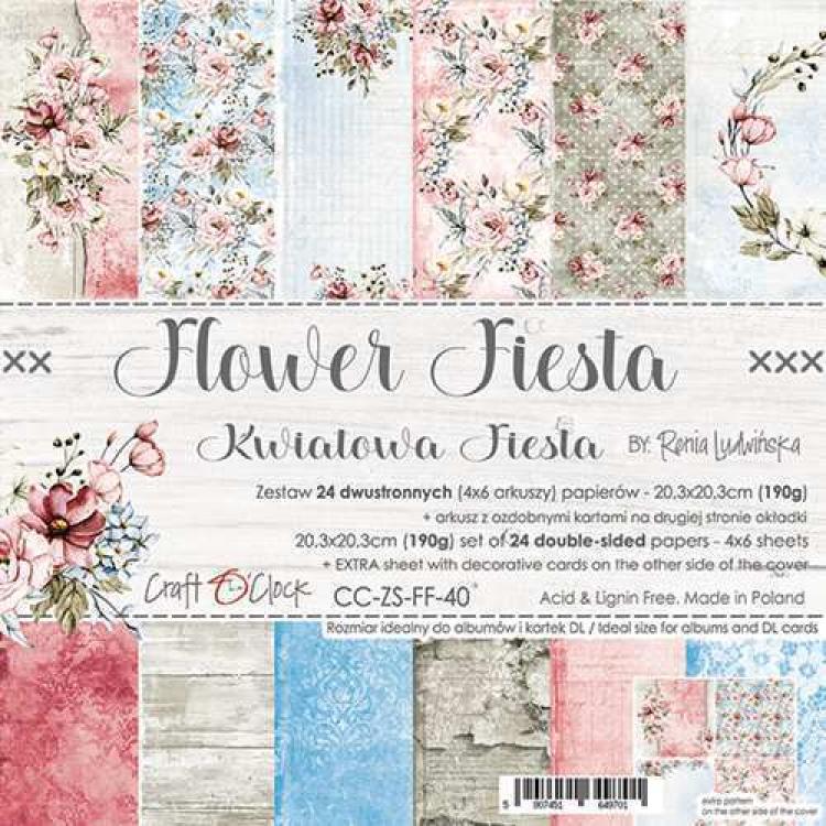 Craft O Clock 8x8 Paper Pad Flower Fiesta