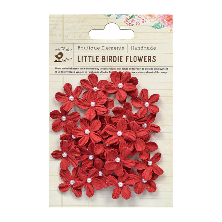 Little Birdie Handmade Flower Pearl Petites Sangria