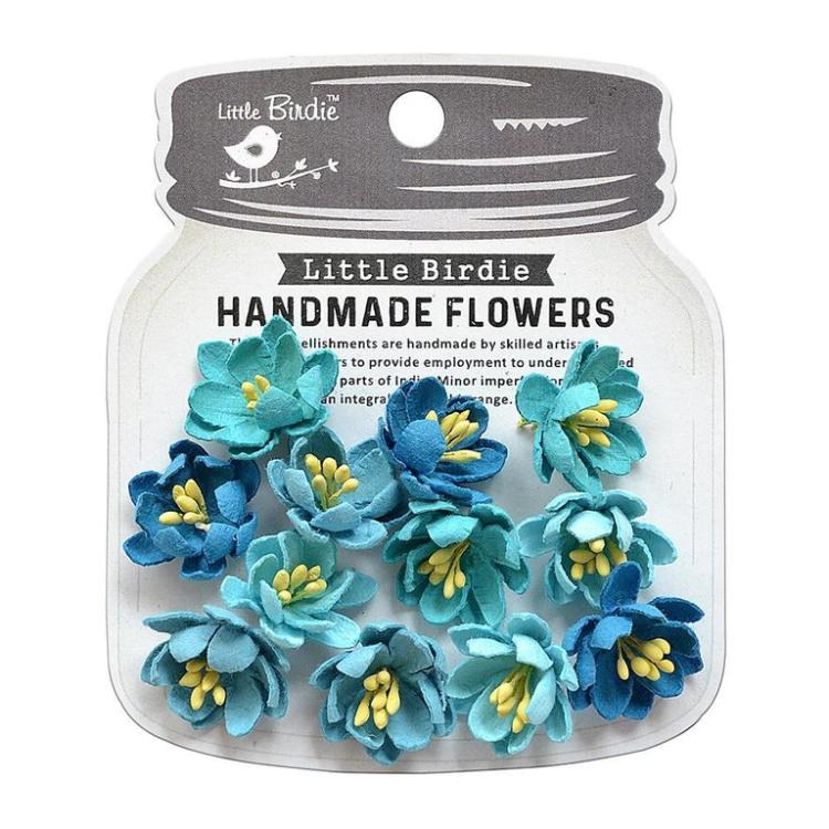 Little Birdie Handmade Flower Elvina Aqua Medley