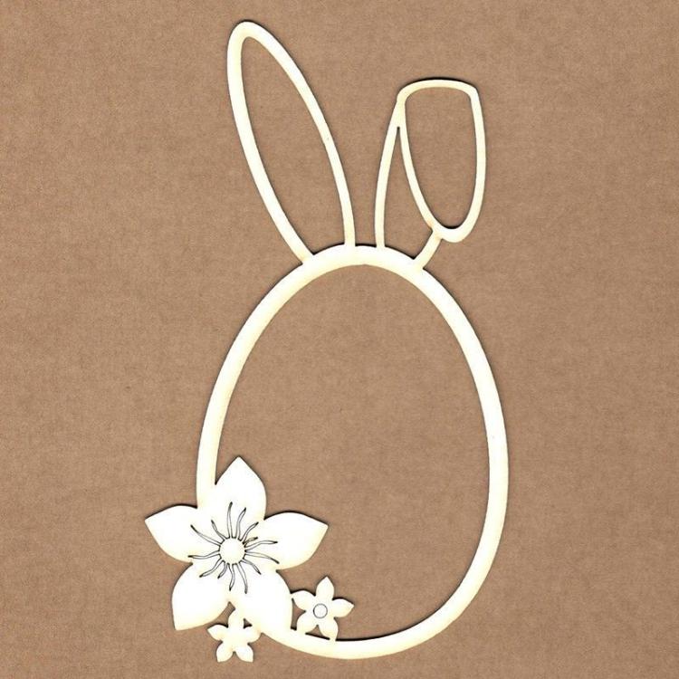 Chipboard Easter Bunny Frame #2078