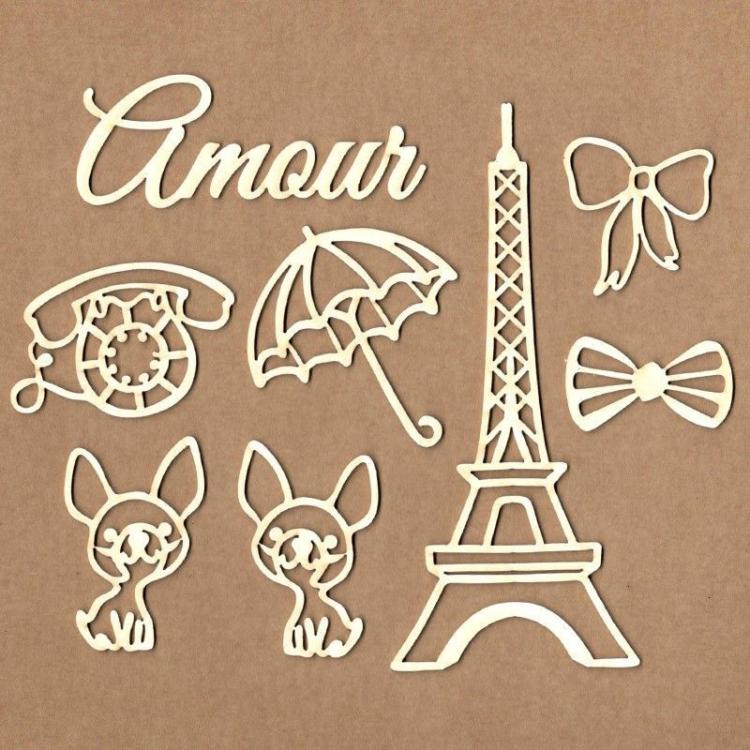 Chipboard Set Mon Amour  #4041