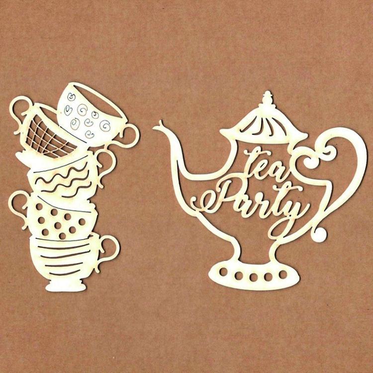 Chipboard Teapot Tea Party #2426