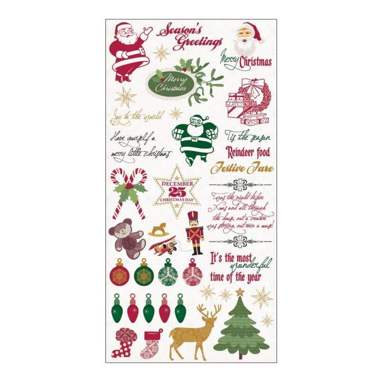 Christmas Cheer Rub-Ons 6 X12 Inch Sheet