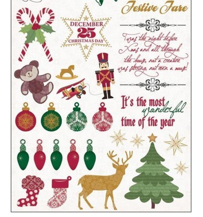 Christmas Cheer Rub-Ons 6 X12 Inch Sheet