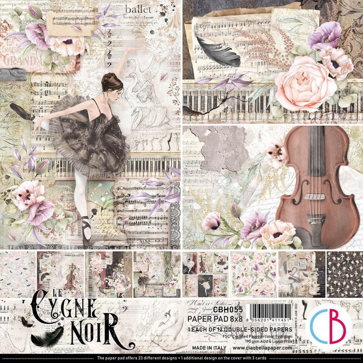 Ciao Bella 8x8 Paper Pad Cygne Noir CBH055