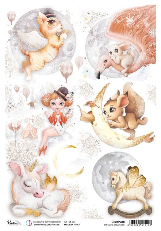 Ciao Bella A4 Rice Paper Fantastic Creatures #CBRP288