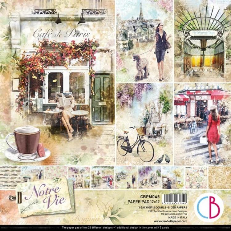 Ciao Bella 12x12 Paper Pad Notre Vie #CBPM045