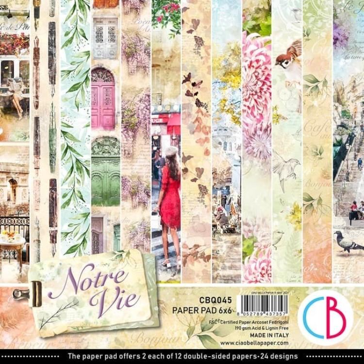 Ciao Bella 6x6 Paper Pad Notre Vie #CBQ045