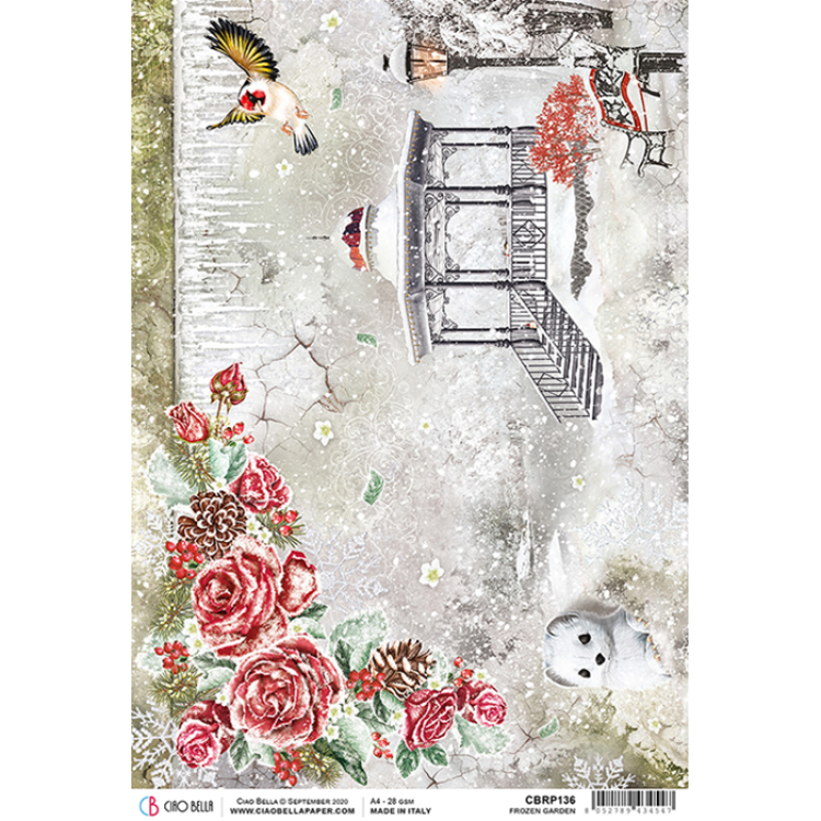 Ciao Bella A4 Rice Paper Frozen Garden #CBRP136